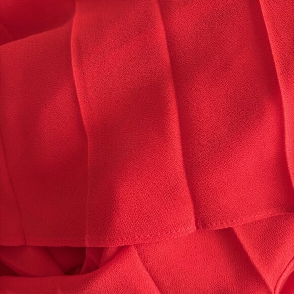 ZARA ORANGE GORGEOUS PLEATED CHIFFON MAXI DRESS WITH OPENED BACK, SZ. M, NWT - Picture 12 of 12